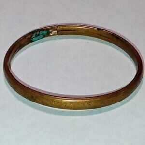 Antique Gold Color Baby Infant Etched Vine Berries Leaves Bengal Estate Find